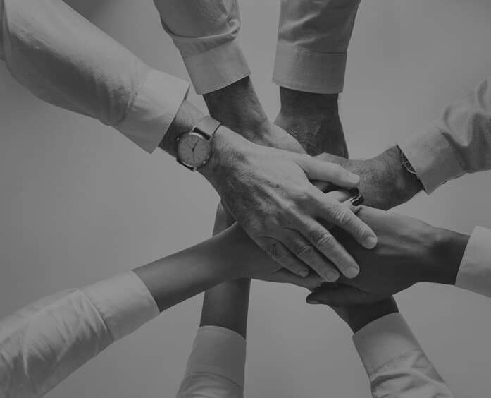 business hands joined together teamwork